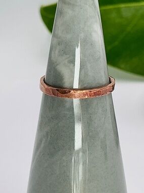 Raw Copper Ring Size 5.25 Band Jewelry Minimal Hammered Solid Handcrafted USA